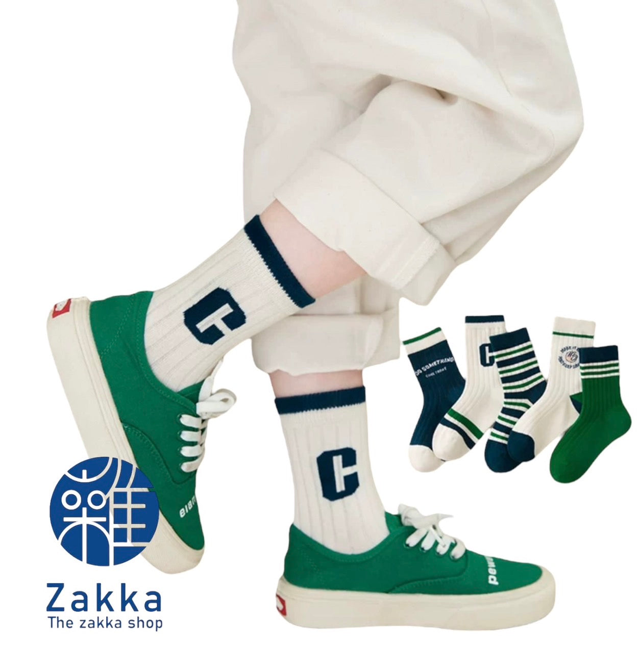 KS-005 Kids High Quality Cotton Crew Socks 5pkt (9-12yrs, 12yr+)