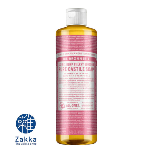 Dr Bronner's 18-In-1 Hemp Cherry Blossom Pure Castille Soap 473ml/946ml